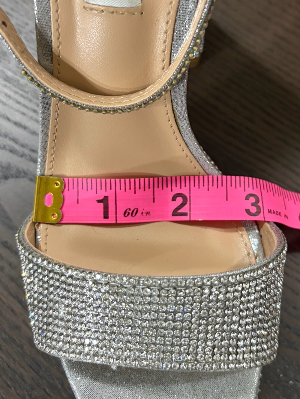 Steve Madden Silver Rhinestone Platform Heels Size 6M - Picture 9 of 9